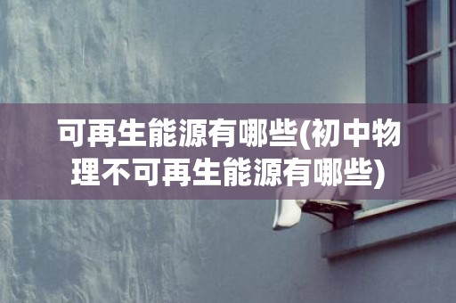 可再生能源有哪些(初中物理不可再生能源有哪些)