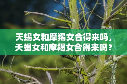 天蝎女和摩羯女合得来吗，天蝎女和摩羯女合得来吗？