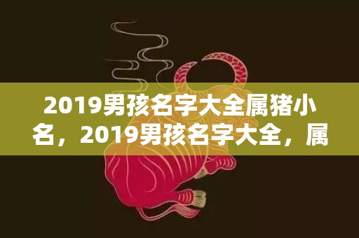 2019男孩名字大全属猪小名，2019男孩名字大全，属猪男孩起名推荐