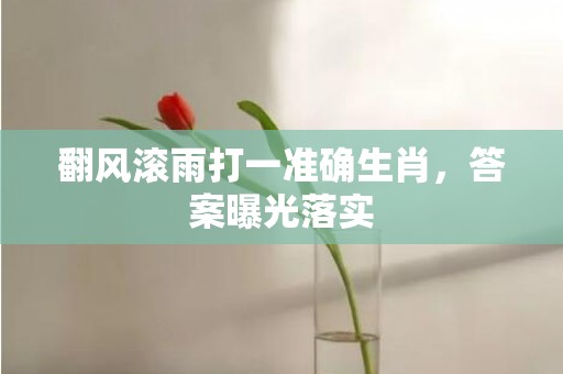翻风滚雨打一准确生肖，答案曝光落实