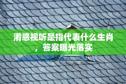 淆惑视听是指代表什么生肖，答案曝光落实