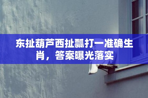 东扯葫芦西扯瓢打一准确生肖，答案曝光落实