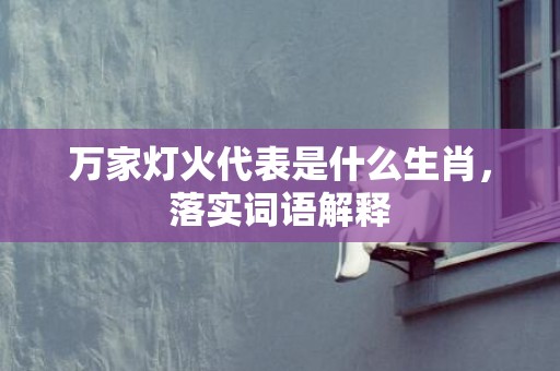 万家灯火代表是什么生肖，落实词语解释