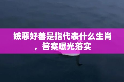 嫉恶好善是指代表什么生肖，答案曝光落实