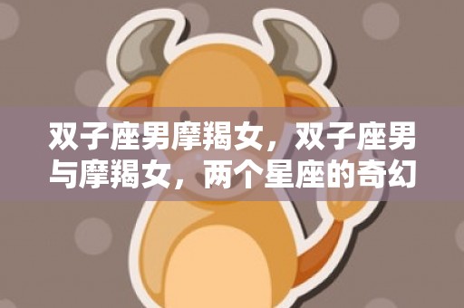 双子座男摩羯女，双子座男与摩羯女，两个星座的奇幻邂逅？