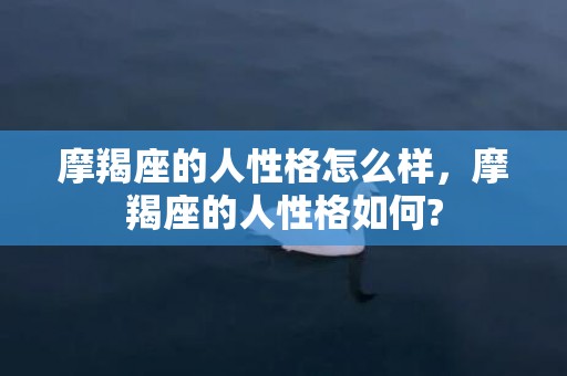 摩羯座的人性格怎么样，摩羯座的人性格如何?