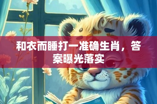 和衣而睡打一准确生肖，答案曝光落实