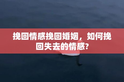 挽回情感挽回婚姻，如何挽回失去的情感?
