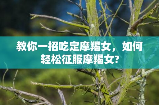 教你一招吃定摩羯女，如何轻松征服摩羯女?