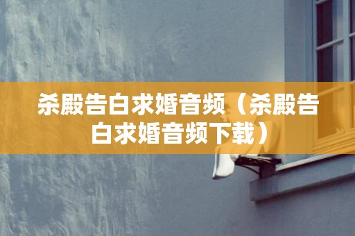 杀殿告白求婚音频（杀殿告白求婚音频下载）