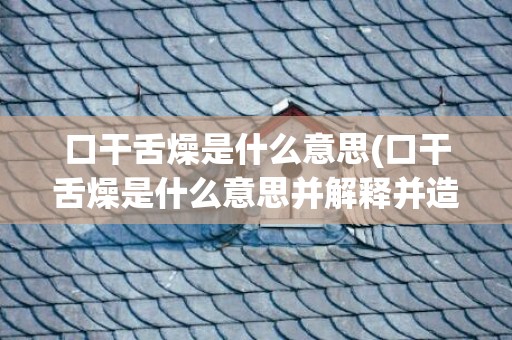 口干舌燥是什么意思(口干舌燥是什么意思并解释并造句)