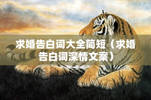 求婚告白词大全简短（求婚告白词深情文案）