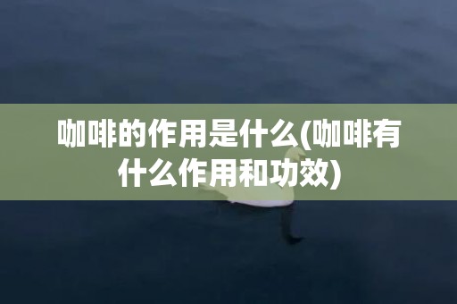 咖啡的作用是什么(咖啡有什么作用和功效)