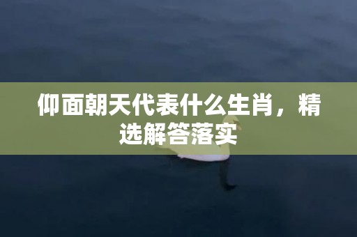 仰面朝天代表什么生肖，精选解答落实