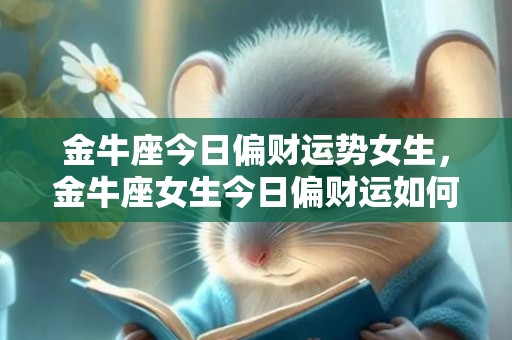 金牛座今日偏财运势女生，金牛座女生今日偏财运如何？