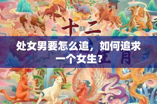 处女男要怎么追，如何追求一个女生？