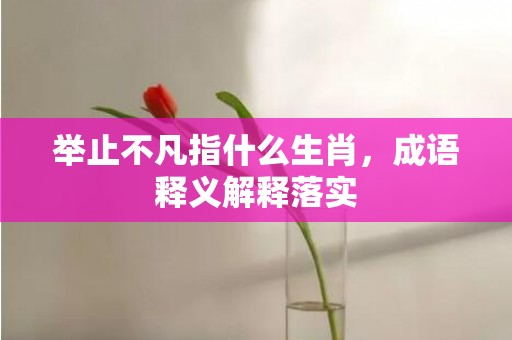 举止不凡指什么生肖，成语释义解释落实