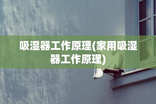 吸湿器工作原理(家用吸湿器工作原理)